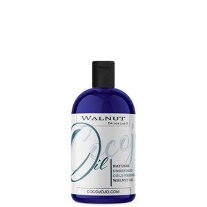 Pure Walnut Oil - Pure, Unrefined, Ethically Sourced, Cold Pressed, Body Skin Moisturizer 8 oz Natural Hydrating Soothing Carrier Oil