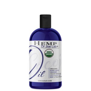 16 oz Organic Hemp Seed Oil - USDA Certified Pure Organic, unrefined, cold Pressed