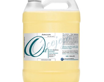 Refined Argan Oil 100% Pure, Unscented, Cold Pressed, Extra Virgin Carrier Oil for Hair Face Skin DIY Formulation 4 8 16 oz 32 oz 128 oz