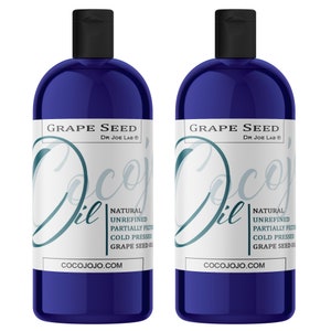Unrefined Grapeseed Oil: Cold Pressed, Unscented, Partially Filtered Skin & Hair Care (64 oz)