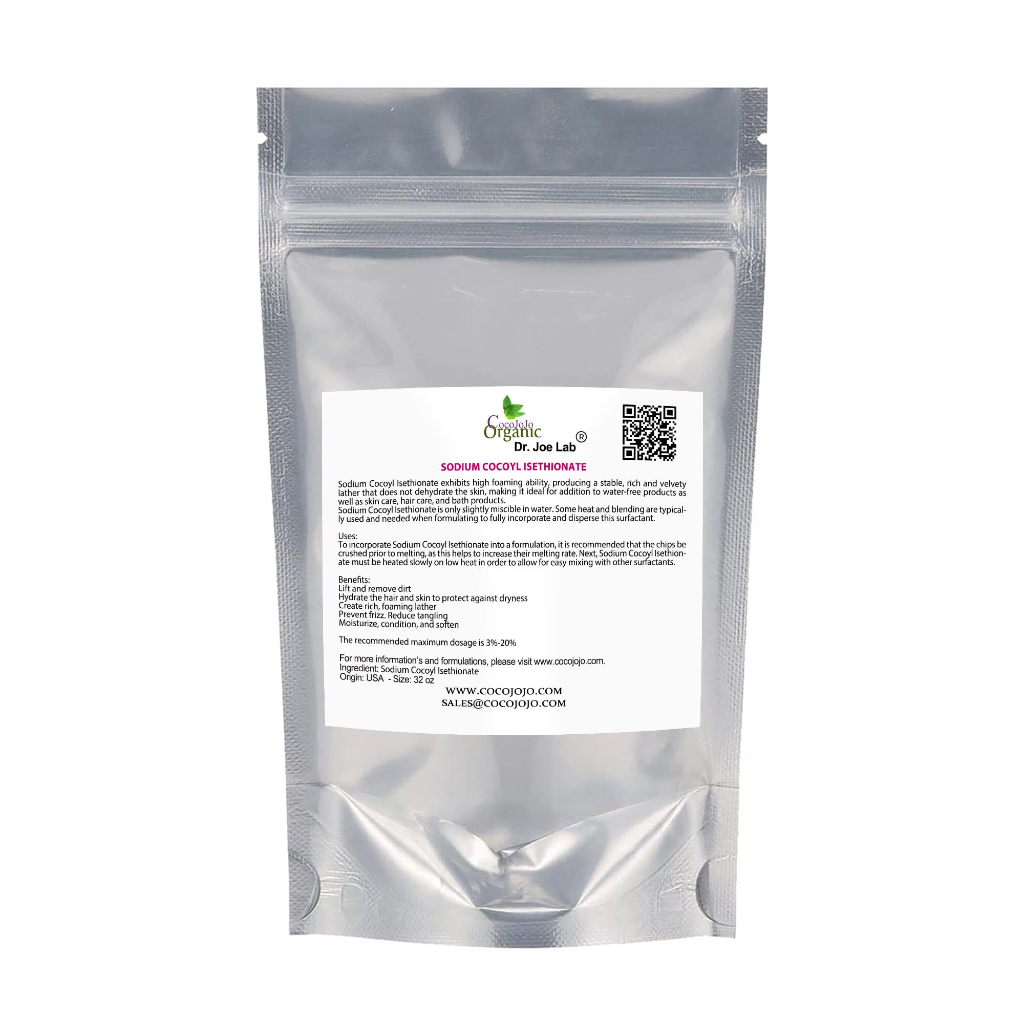 Sodium Cocoyl Isethionate Chips Natural Raw Material for Bubble Bath 1 oz
