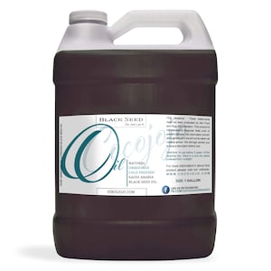 Saudi Arabian Black Seed Oil: Pure, Cold Pressed, Unrefined, Extra Strength, Non-GMO (1Gal) -Bulk