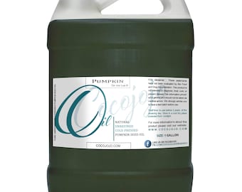 Aceite de semilla de calabaza sin refinar: prensado en frío, aceite portador, cuidado de la piel y el cabello (32 oz - 5 galones) - A granel