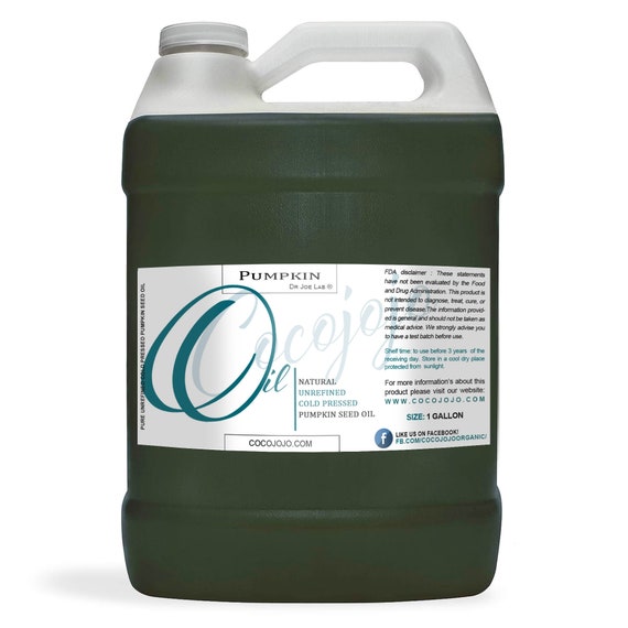 Unrefined Pumpkin Seed Oil: Cold Pressed, Carrier Oil, DIY Skin & Haircare (32oz-5Gal) -Bulk