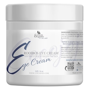 Rooibos Hydrating Eye Cream Mask: Jojoba Non-GMO Skin Smoothing Treatment (16oz)