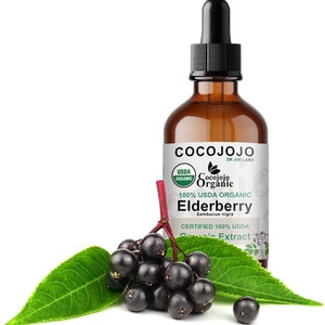 USDA Organic Elderberry Extract Pure drops, Alcohol Free Elderberry Extract
