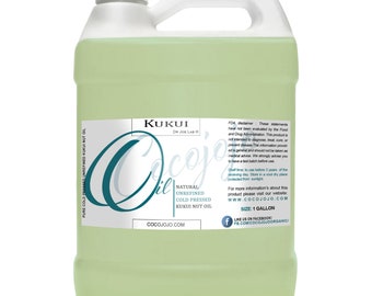 Unrefined Kukui Nut Oil: Cold Pressed, Extra Virgin, Non-GMO Carrier, DIY Soap -Bulk