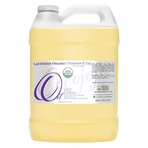 Organic Vitamin E 43,000 IU & Lavender Essential Oil Blend - USDA Certified Organic Carrier Oil Hair Skin Face Body Cuticles DIY Massage