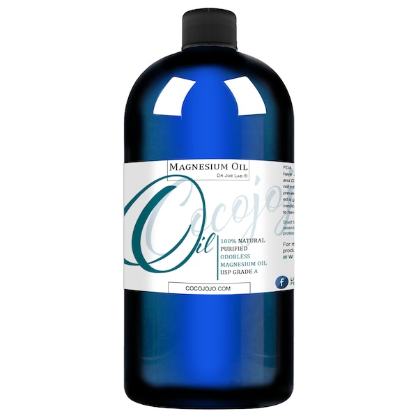 Magnesium Chloride Oil - 32 oz - Bulk Refill Sprayer - 100% Natural, Organic Sourced, Deep Pain Sore Tissue Non-GMO, All Natural, Vegan