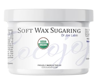 Organic Sugar Wax Soft Sugaring Hair Removal Paste Safe for Face & Body - Brazilian Bikini - At Home Waxing - Multiple Bulk Sizes Available