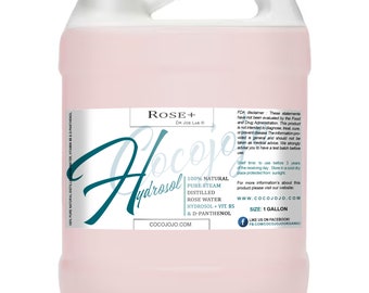 Rose Plus | Hydrolat d'eau de rose + D-panthénol et vitamine B5 Lotion nettoyante florale ultra-hydratante pour le visage, nettoyant pour la peau et le visage, 1 gallon