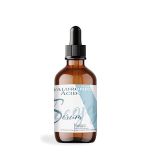Hyaluronic Acid Serum+ Plus Multi Vitamins - Bulk GMO-Free Extra Strength Formula - Plump Glowing Complexion Rejuvenate Dry Skin Lightweight