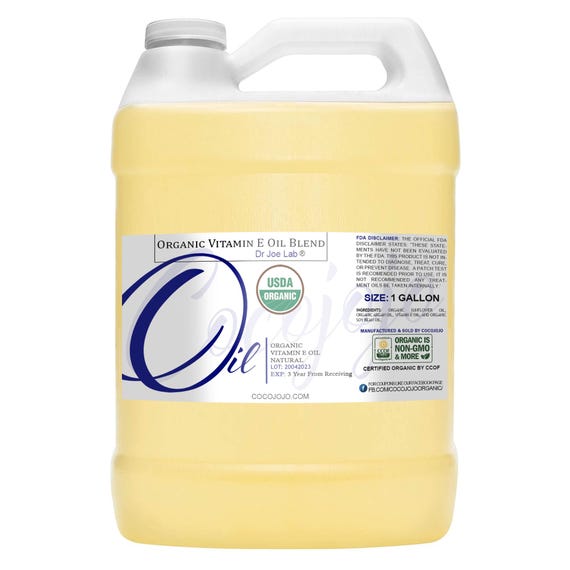 USDA Organic Vitamin E Oil Blend: D-Alpha Tocopherol, From Argan, Sunflower & Soybean -Vegan Moisturizer