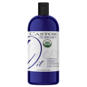 Olio di ricino biologico - Puro raffinato spremuto a freddo vergine - Certificato biologico USDA - Promuove la crescita Rimedio di condizionamento profondo 32 oz 1 quarto