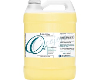 Bulk Jojoba Oil - Pure Uncut 100% Organic Source Virgin Vegan Raw Gallon Non GMO Wholesale for Cosmetic Formulation Soaps Cream DIY Formulas