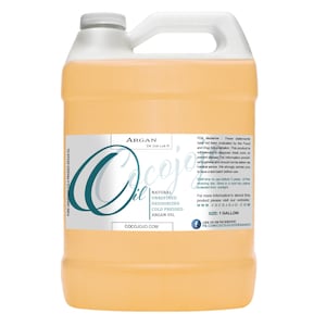 Bulk Argan Oil - Pure Unrefined Deodorized Cold Pressed Non GMO Uncut Argon Oil Morocco Virgin Carrier Formulation Salon 128 oz 1 Gal
