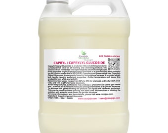 Capryl Glucoside - Caprylyl Natural Surfactant - Plant Derived, Non-GMO, Ecocert Compliant Non-Ionic Foaming Cleansing for DIY Soap Shampoo