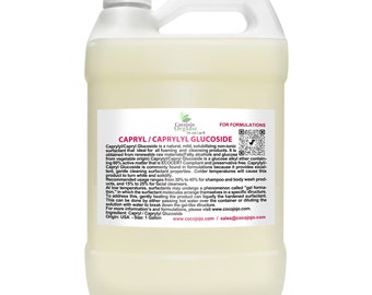 Capryl Glucoside - Natürliches Caprylyl-Tensid - Von Pflanzen gewonnen, ohne GMO, Ecocert-konforme nicht-ionische schäumende Reinigung für DIY-Seifenshampoo