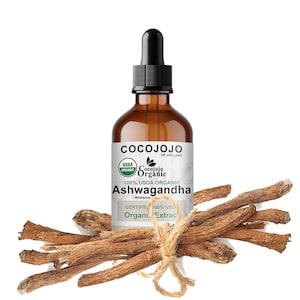 Organic Ashwagandha Extract - USDA Certified Alcohol Free Ashwagandha Extract Pure Drops.