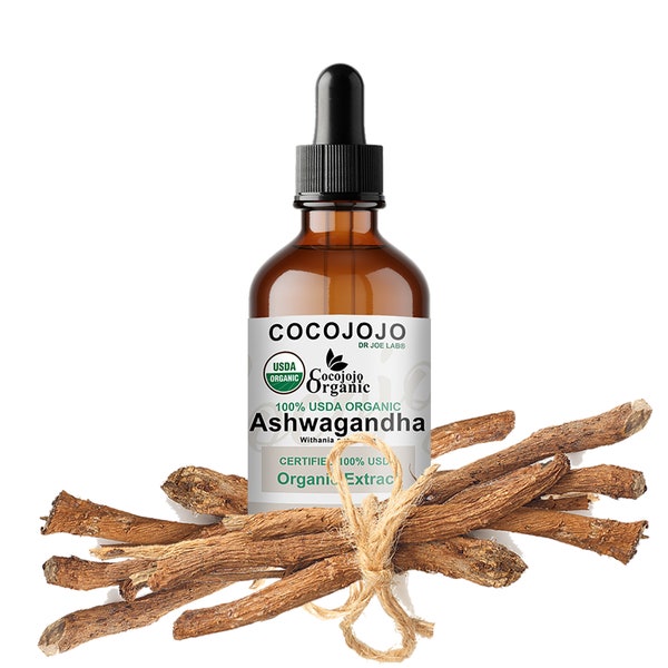 Biologisch Ashwagandha-extract - USDA-gecertificeerd alcoholvrij Ashwagandha-extract Pure druppels.