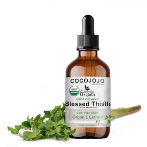 Organic Blessed Thistle Extract - USDA Certified Alcohol Free Blessed Thistle Plant Extract Pure drops