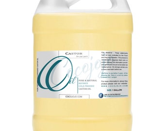 Huile de ricin raffinée : pressée à froid, sans additif, non parfumée, sans OGM (1 gal) - en vrac