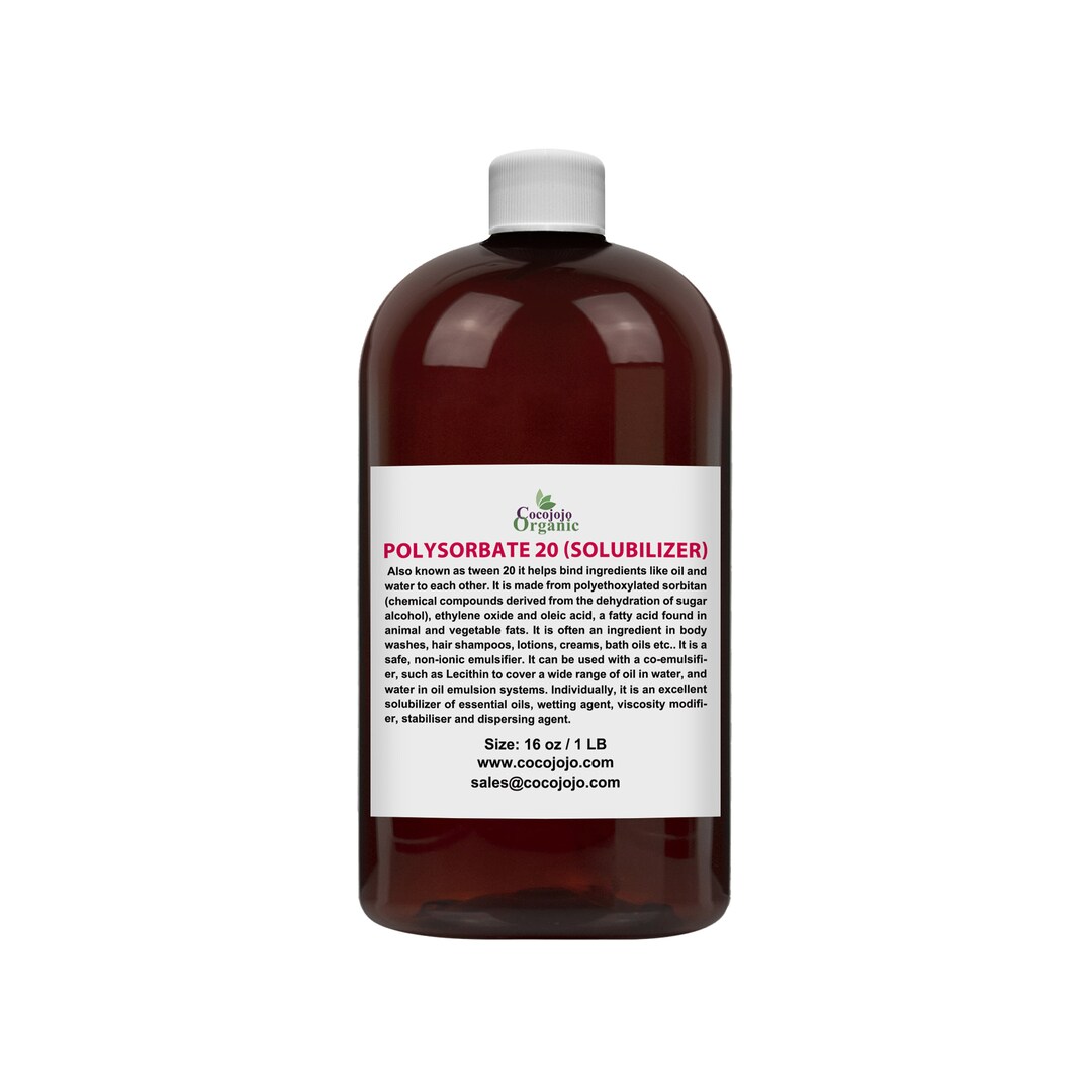 Polysorbate 20 Solubilizer Natural Cosmetic Ingredient for DIY, Bath
