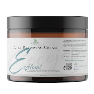 AHA Cream Exfoliant: Pure, Non-GMO, Vegan Skin Smoothing Daily Moisturizer (16oz)