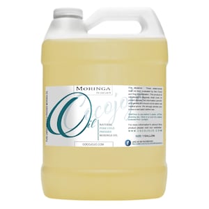 Moringa Oil | Pure Raw Natural Non-GMO Oliefera Leaf 128 oz 1 Gallon Skin Hair Nails Cosmetic Formulation DIY Soap Cream Shampoo Bulk
