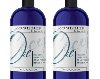 Unrefined Rosehip Oil: Cold Pressed, Non GMO For Hair & Skincare (64 oz) -Bulk