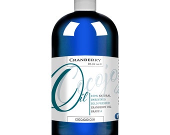 Cranberry Seed Oil 100% Pure, All Natural, Organically Sourced Carrier Oil Hair, Skin, Face - Personal Cosmetic or Salon Use - Premium Grade