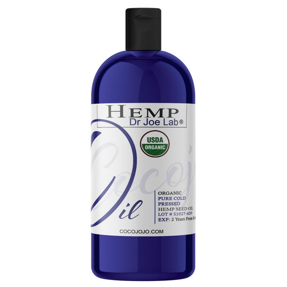 Hemp Seed Oil: USDA Certified Organic, Pure Cold Pressed, DIY Cosmetic Formulation (32oz) -Bulk