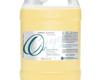 Sweet Almond Oil - Pure, All Natural, Ethically Sourced, Cold Pressed, Non-GMO, Additive-Free Wholesale for Cosmetic Use Formulation