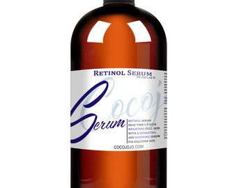 Retinol Serum 100% Pure Refined Non-GMO Source Derived from .5 Retinol and .5 Bakuchiol Wholesale Skin Hair Nails Body Facial Care 32 oz