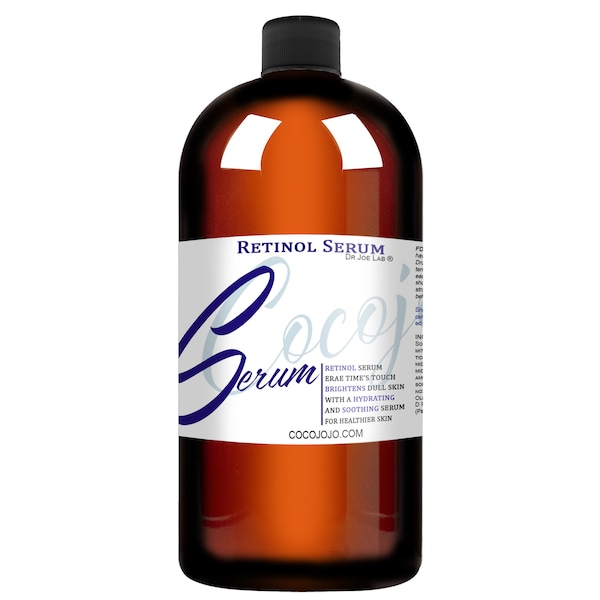 Retinol Serum 100% Pure Refined Non-GMO Source Derived from .5 Retinol and .5 Bakuchiol Wholesale Skin Hair Nails Body Facial Care 32 oz