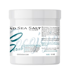 Dead Sea Salt Scrub - Natural Scrub for face & skin Deep Exfoliating 12 fl oz