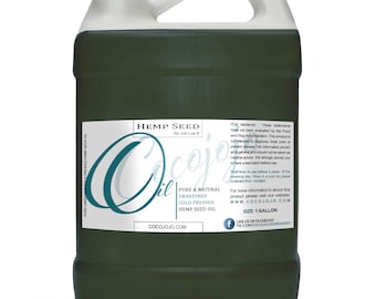 Unrefined Hemp Seed Oil: Cold Pressed, Non-GMO, DIY Skin, Hair & Body(16-128oz) -Bulk