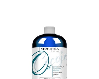 Pure Moringa Seed Oil | 100% Organically Sourced Non-GMO 8 oz Unrefined Extra Virgin Soothing Skin Body Facial Hair Nourishing Moisturizer