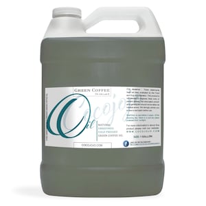 Pure Unrefined Green Coffee Bean Oil for Skin & Hair - Pure, Unrefined, Vegan - Bulk Supplies Available l Cruelty-Free Non GMO, Cold Pressed