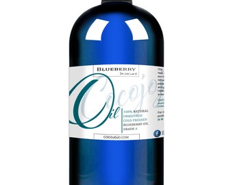 Unrefined Blueberry Seed Oil: Cold Pressed, Non-GMO, Cruelty Free, Skin & Haircare (32oz)