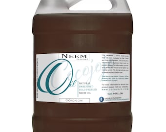 Unrefined Neem Oil: Cold Pressed, DIY Soaps, Skin & Hair Care (128oz) -Bulk
