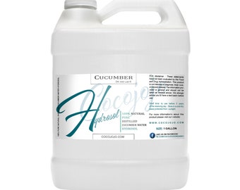 Cucumber Water Hydrosol: Natural Distilled Toner, Skin Cleanser & Hydrating (8/32/128oz)