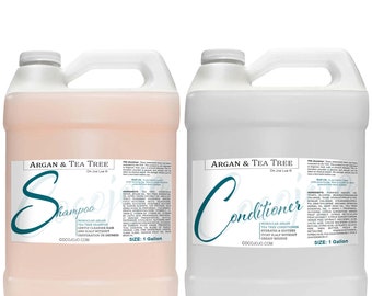Argan & Tea Tree Shampoo Conditioner Set: Natural Anti-itch Non-GMO Moisturizing Hair Care