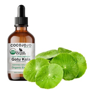 Organic Gotu Kola Extract - USDA Certified Alcohol Free Gotu Kola Plant Extract Pure drops