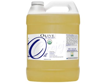 Huile d'olive biologique certifiée USDA | 100% pur, extra vierge, biologique, sans OGM, naturel en vrac transporteur peau cheveux corps 1 gallon bricolage