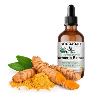 Organic Turmeric Extract - USDA Certified Alcohol Free Turmeric Plant Extract Pure drops