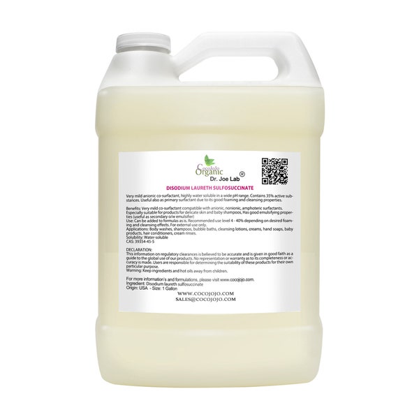 Disodium laureth sulfosuccinate - Active Ingredient, preservative benzoic acid, mild co-surfactant, foaming and cleansing, emulsifyer