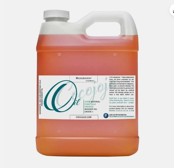 Unrefined Rosehip Seed Oil: Cold Pressed, Non-GMO, Natural Carrier Oil (4oz–1Gal) -Bulk