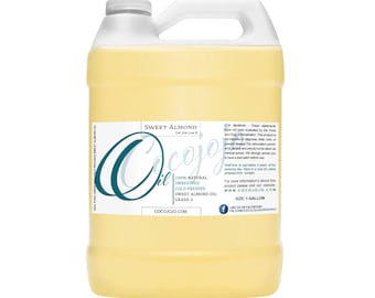 Almond Oil - 100% Pure, Unrefined, Non GMO, Vegan, Bulk Carrier Oil for Cosmetic Formulation, Essential Oils, Massage, Daily Moisturizer
