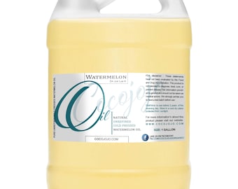 Unrefined Watermelon Seed Oil: Cold Pressed, Extra Virgin, Hair & Skincare (1Gal) -Bulk